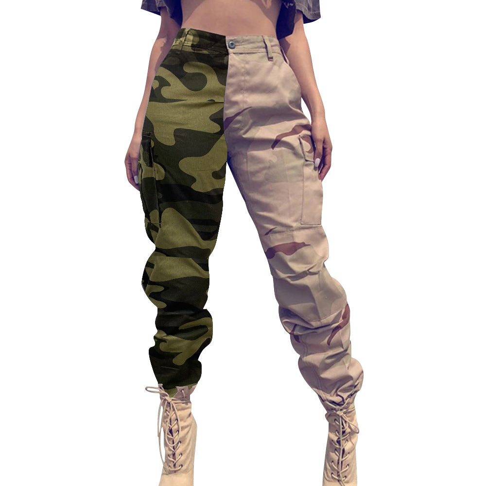 Women's Classic Camouflage Print Fashion Personality Contrast Pants