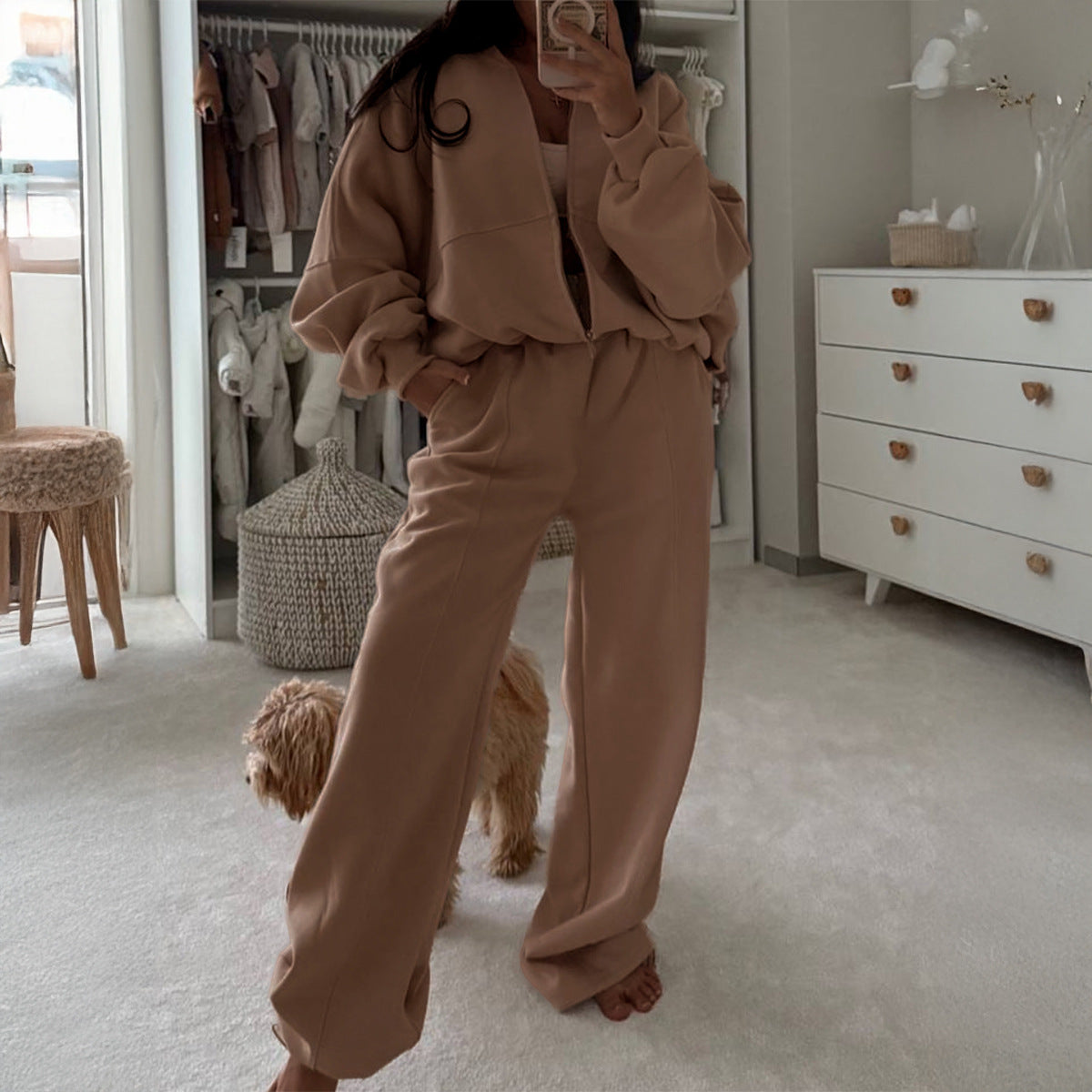 Women's Elegant Style Easy Matching Long Two-piece Fashion Casual Suit