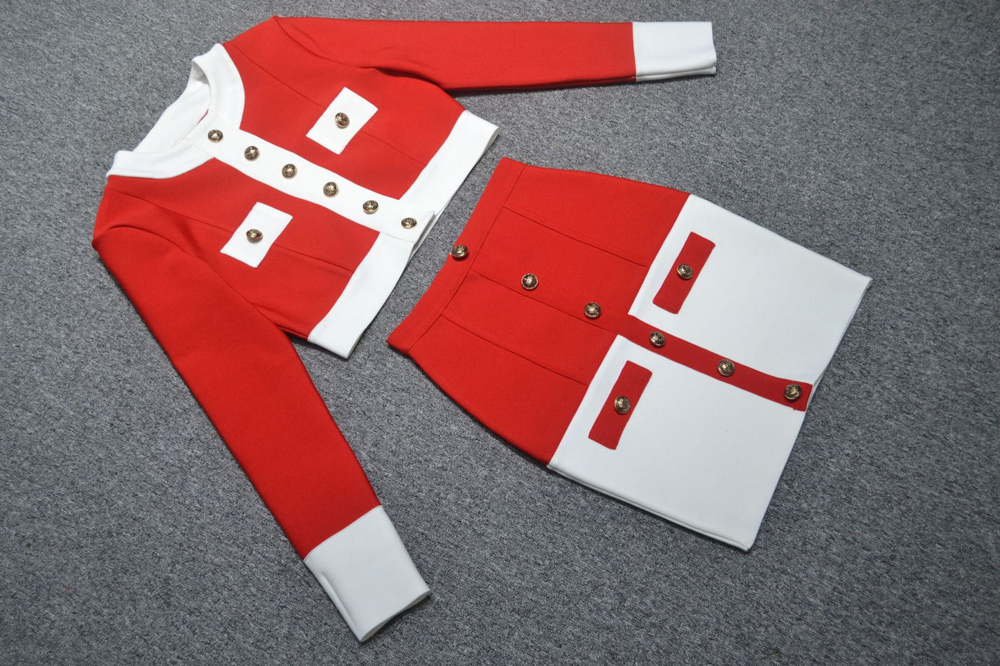 Elegant Black White Color Matching Breasted A- Line Cardigans