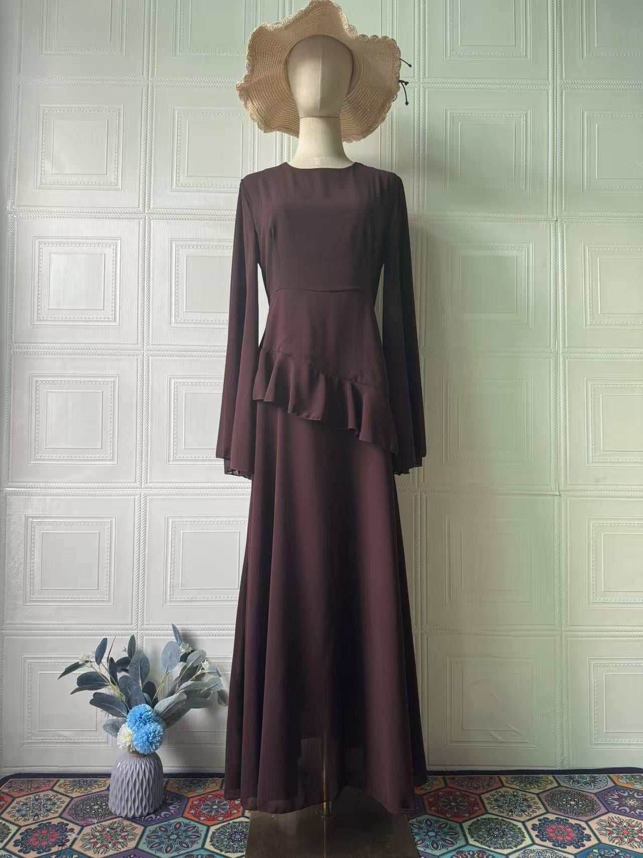 Women's Soft Elegant Graceful Long Sleeve Dress Dresses
