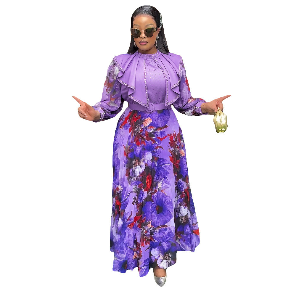 Women's African Wear Elegant Printed Dress Long Dresses