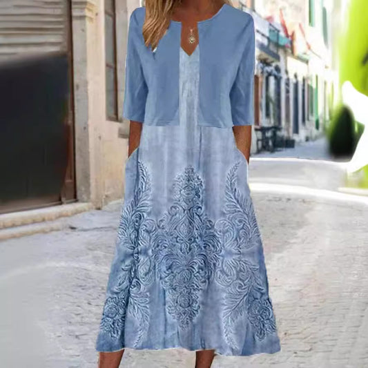 Women's Mature Elegant Long Two-piece Set Dress Dresses