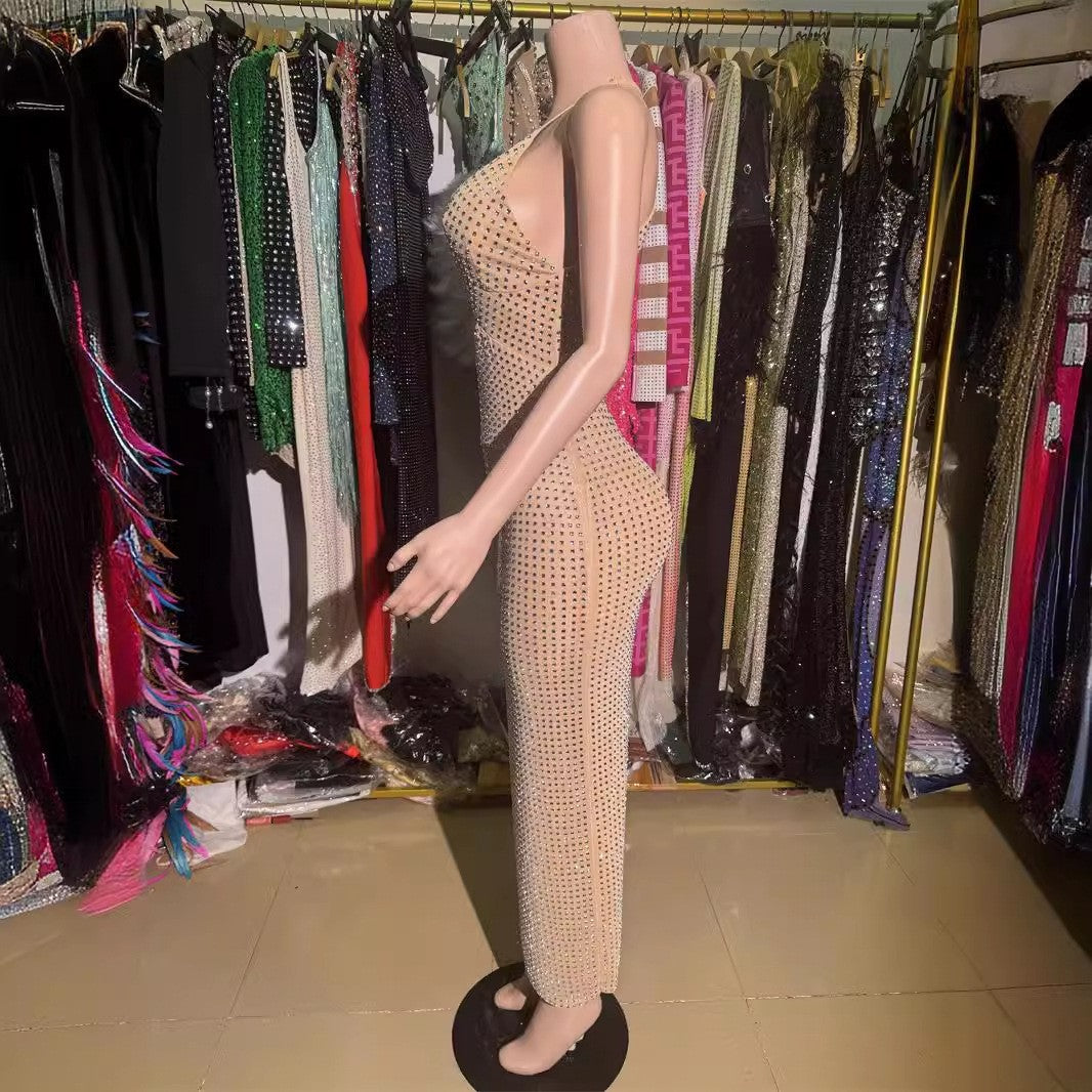 Rhinestone Camisole Dress Light Luxury Minority Dresses