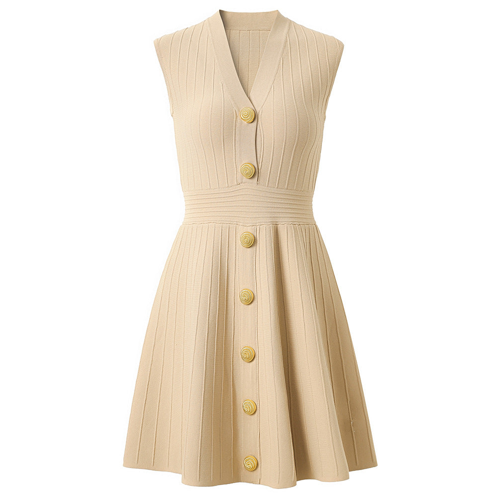 Women's Sleeveless Dress For Summer Elegant Knitted Vests