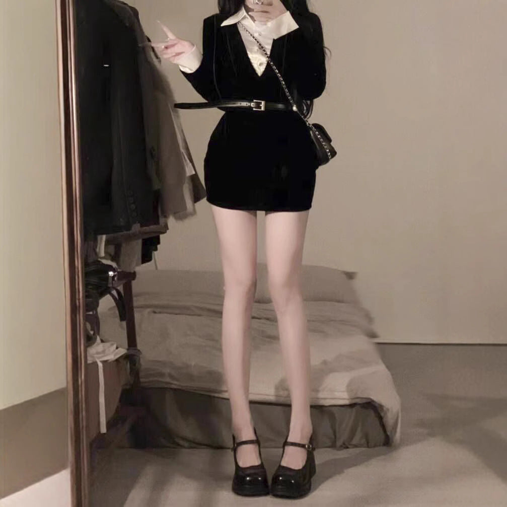 Women's Pieces Adult Lady Like Woman Wind Black Skirts