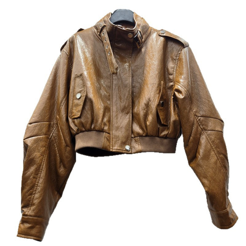 Women's Hot Loose Western Style Stand-up Collar Korean Autumn Coats