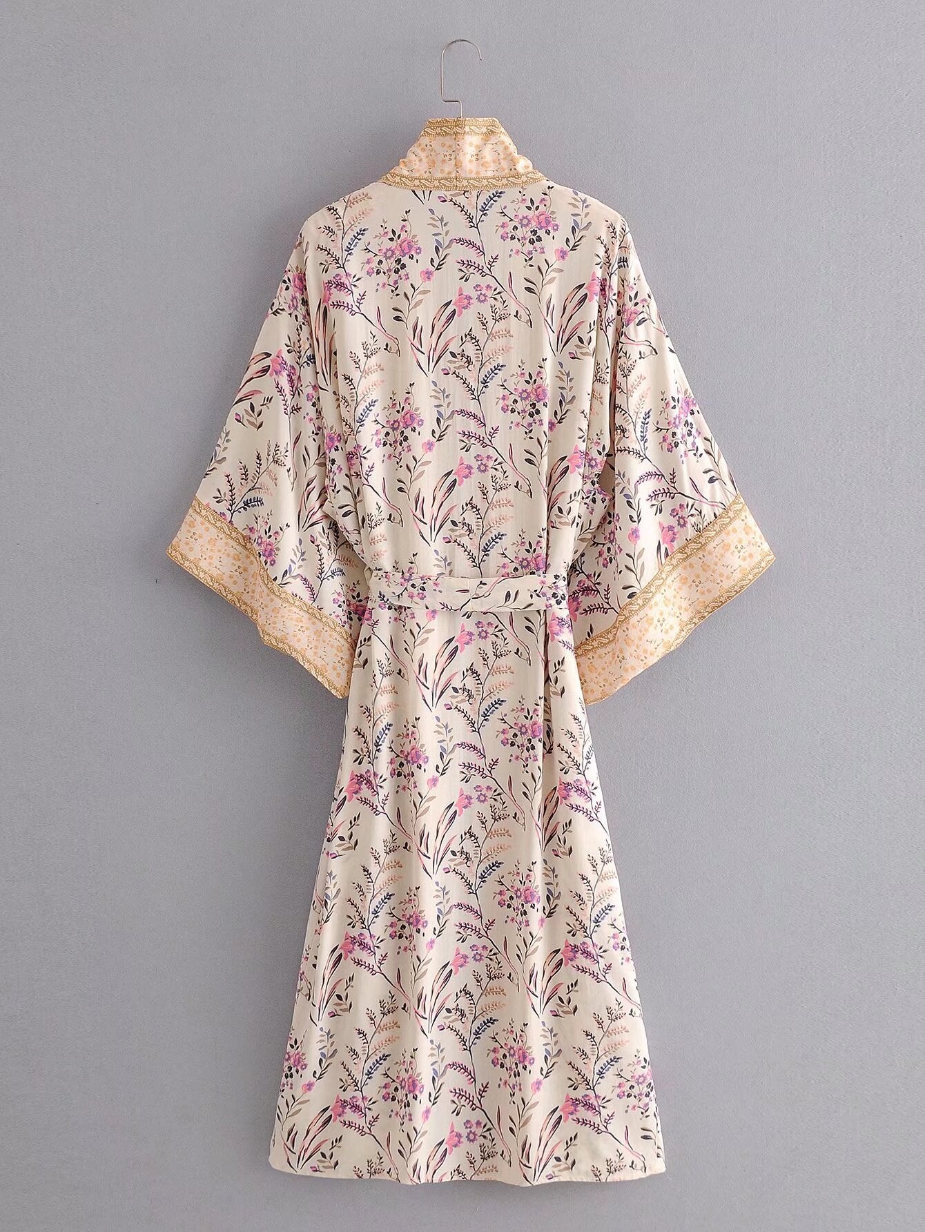 Women's Charming Turquoise Positioning Printing Kimono Coats