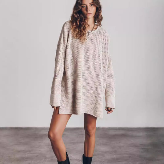 Thread Loose Round Neck Street Hipster Sweaters