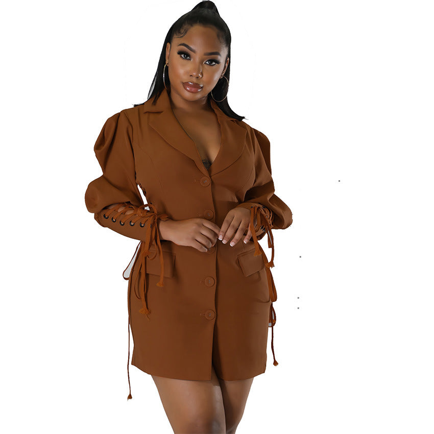 Women's Winter Solid Color Fashion Lapel Long Coats
