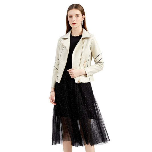 Women's Attractive Leather For Thin Motorcycle Jackets