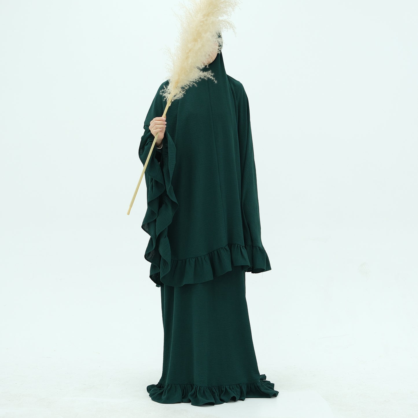 Trendy Turkey Solid Color Dress Headscarf Dresses