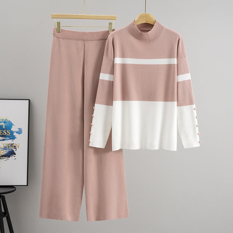 Women's European Goods Sports Striped Loose Two-piece Fashion Casual Suit