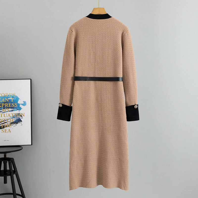 Women's Spring A- Line Bottoming Fashionable Elegant Knitted Dress