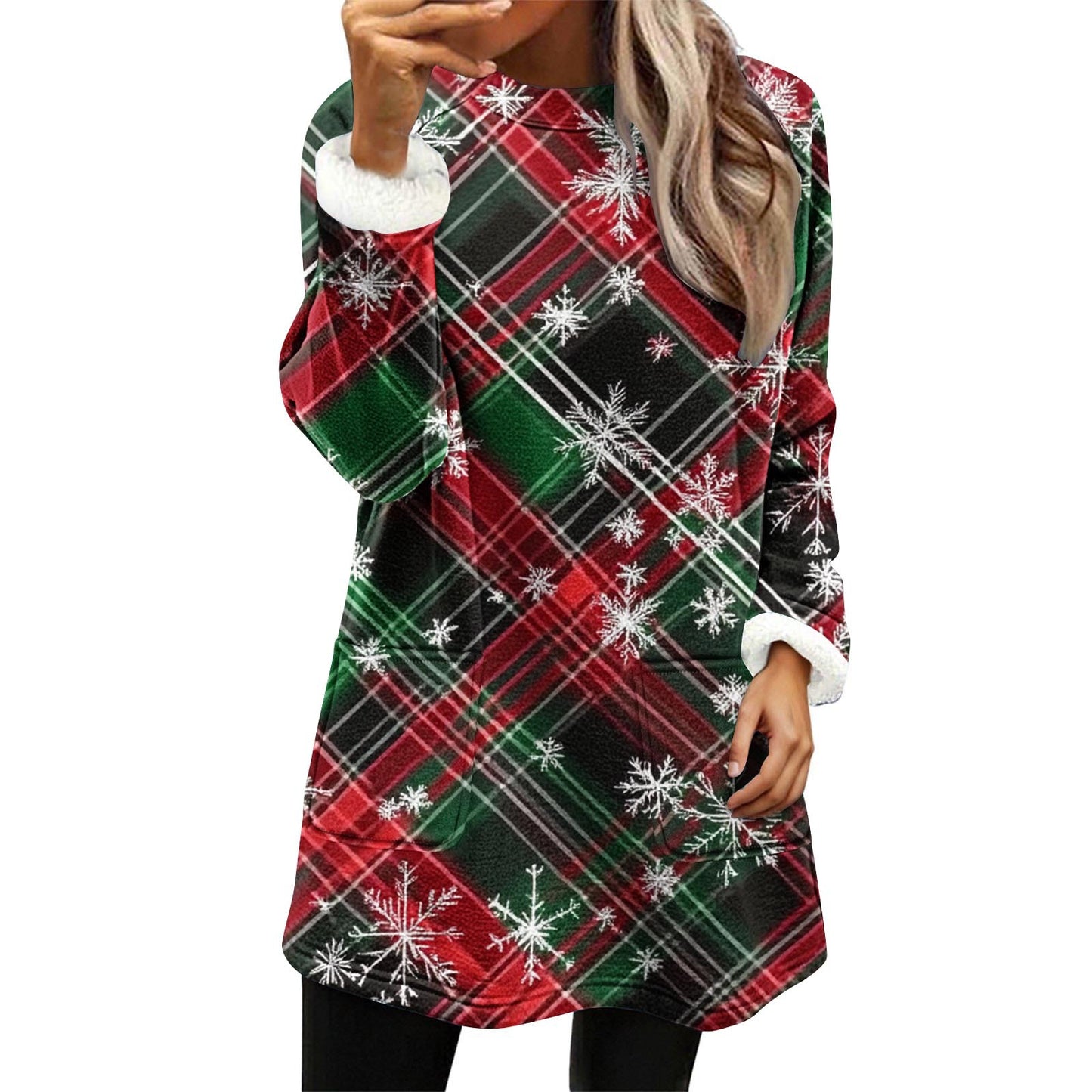 Christmas Snowman Digital Printing Casual Wide-sleeved Veet Women's Sweater, Sweater