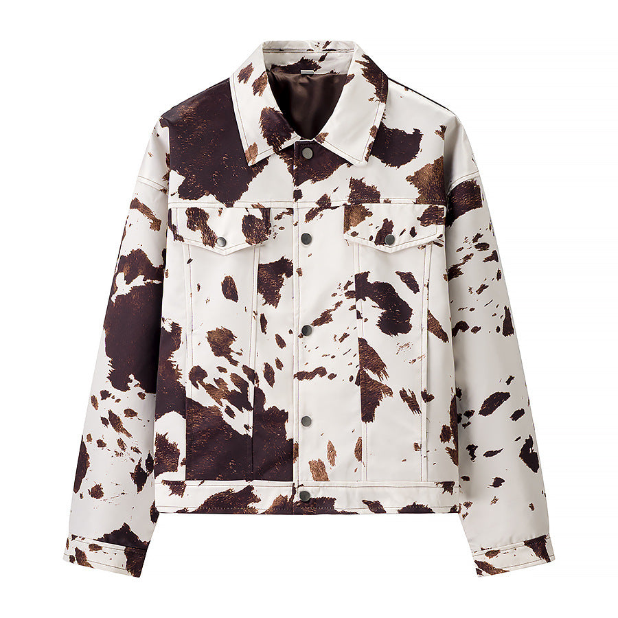 Women's Versatile Graceful Lapel Print Shirt Jackets