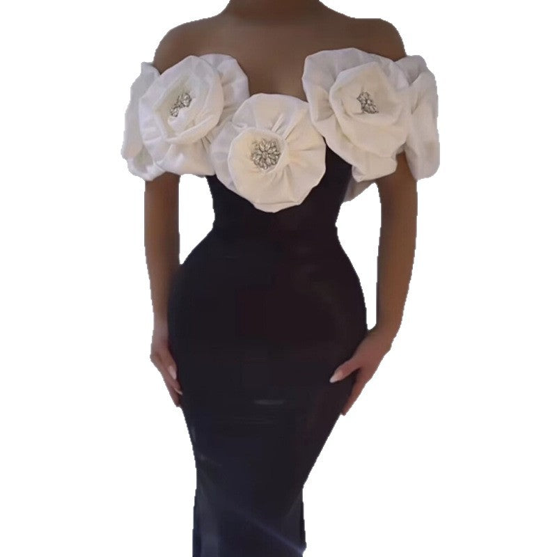 Women's Summer White Flower Bandage One-piece Dress Dresses