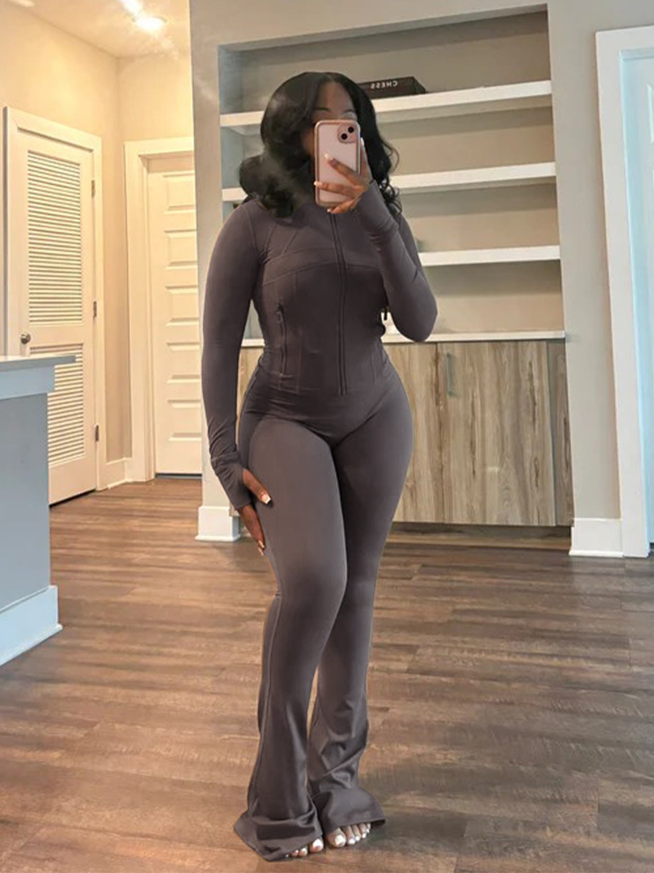 Women's Sports Leisure Sexy Tight Long-sleeved Horn Fashion Casual Suit