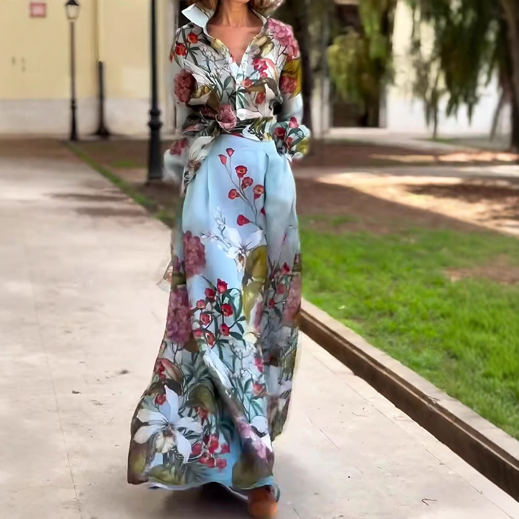 Women's Elegant Romantic Vacation Style Long Sleeve Dress Suits