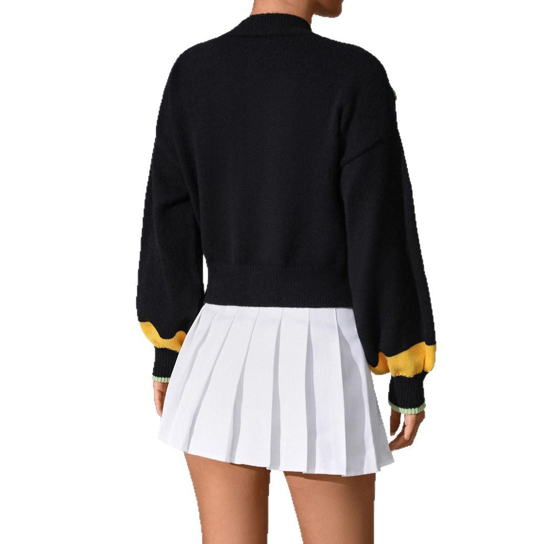 Women's Knitted Handmade Embroidered Fresh Flowers Soft Knitwear