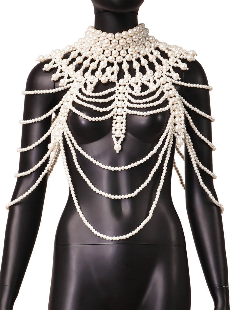 Women's Summer Sexy Pearl Halter Necklace Knitwear