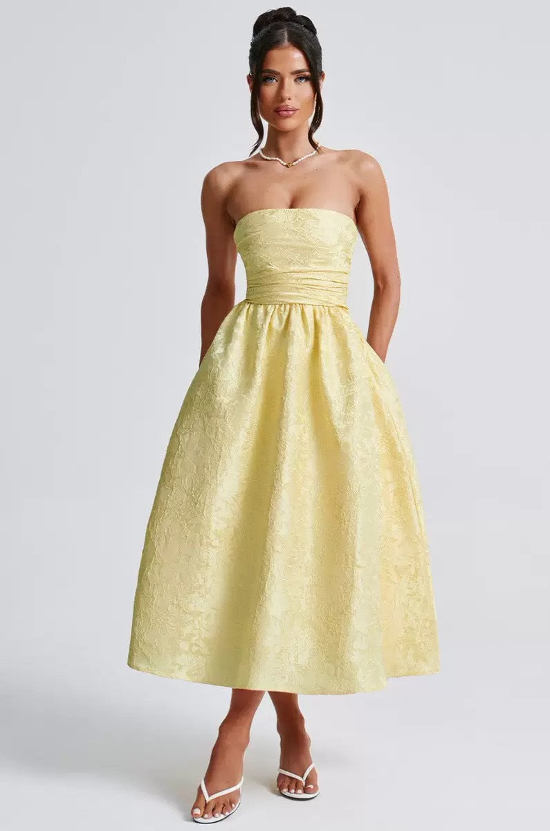 Dress Senior Elegant Jacquard Sleeveless Backless Dresses