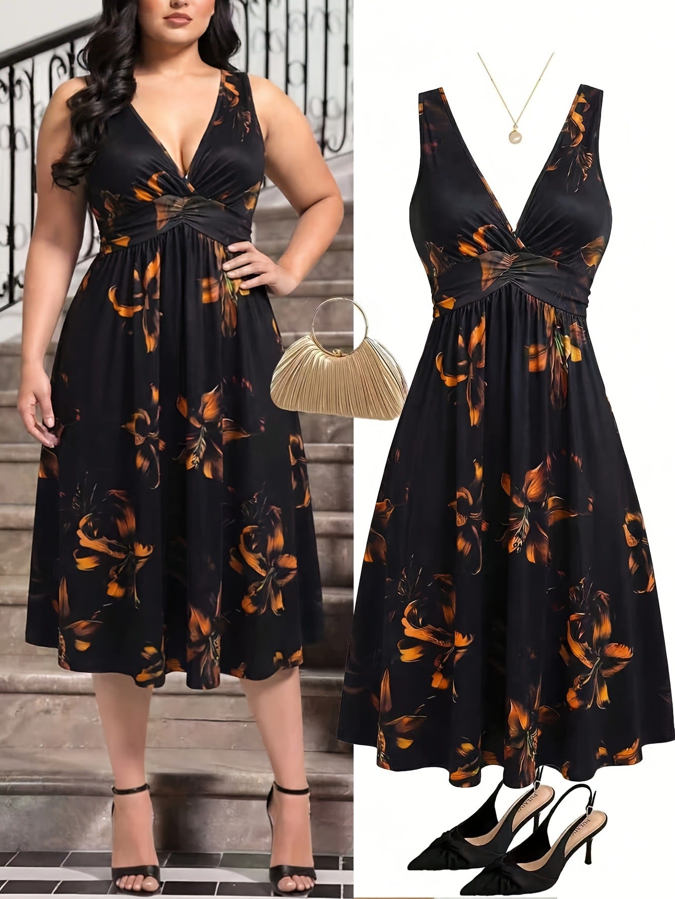 Women's Fashion Summer Elegant Bohemian Style Printing Dress