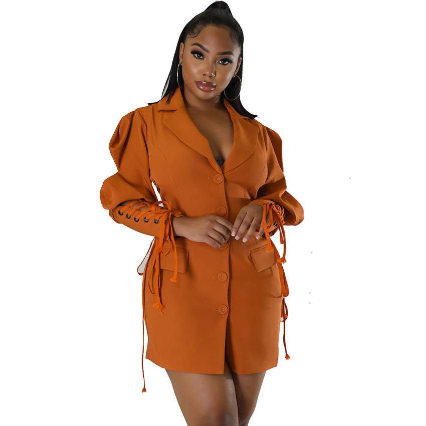 Women's Winter Solid Color Fashion Lapel Long Coats