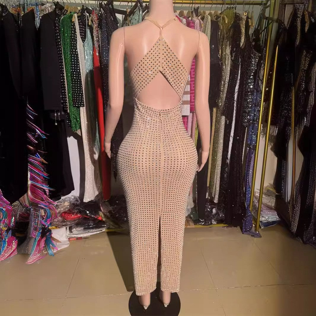 Rhinestone Camisole Dress Light Luxury Minority Dresses