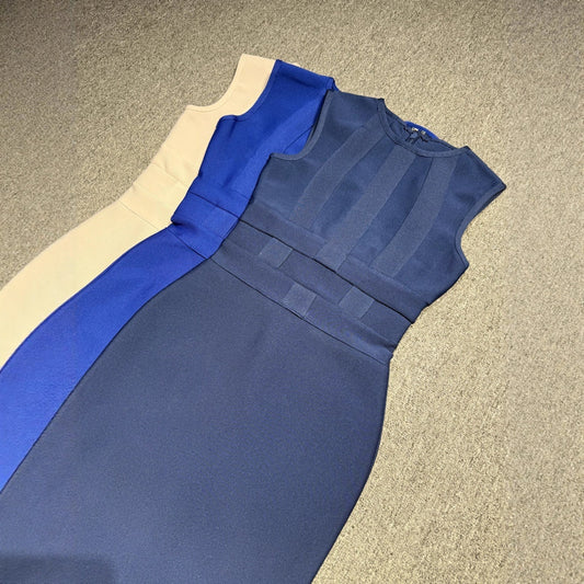 Women's Round Neck Slimming Woven Waist Bandage Dresses