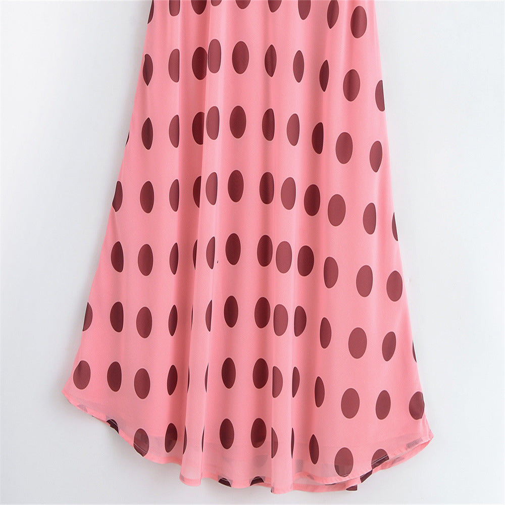 Women's Summer Casual Polka Dot Backless Halter Dresses