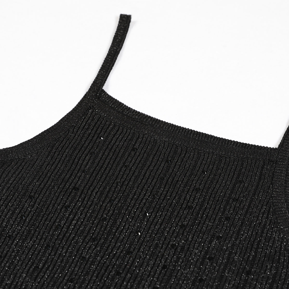 Women's Quality Knitted Dress Rhinestone Wool Woven Dresses