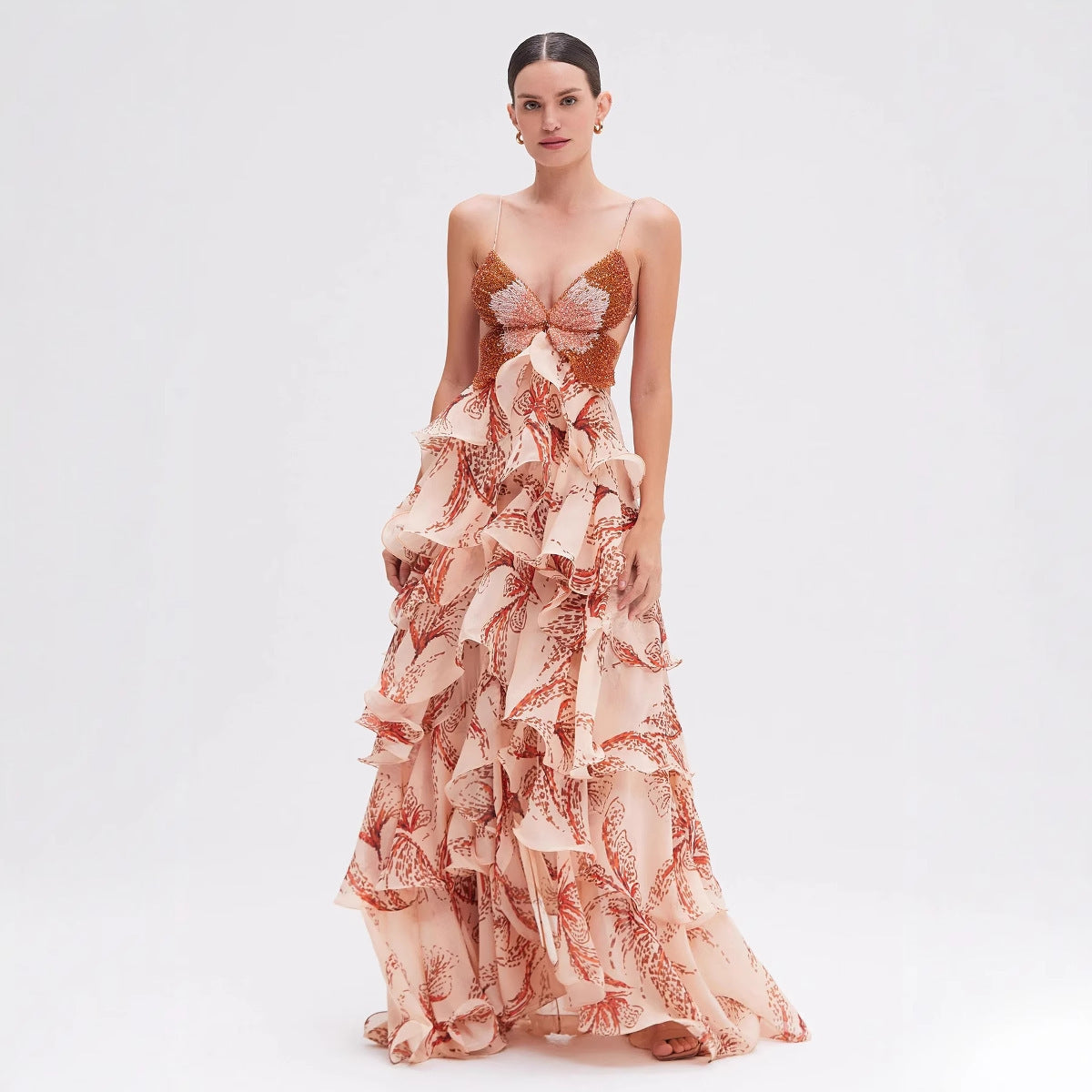 Women's Summer Fashion Ruffled Butterfly Dress Long Dresses