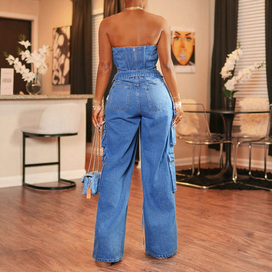 Women's Fashion Casual Temperament Denim Trousers Jeans