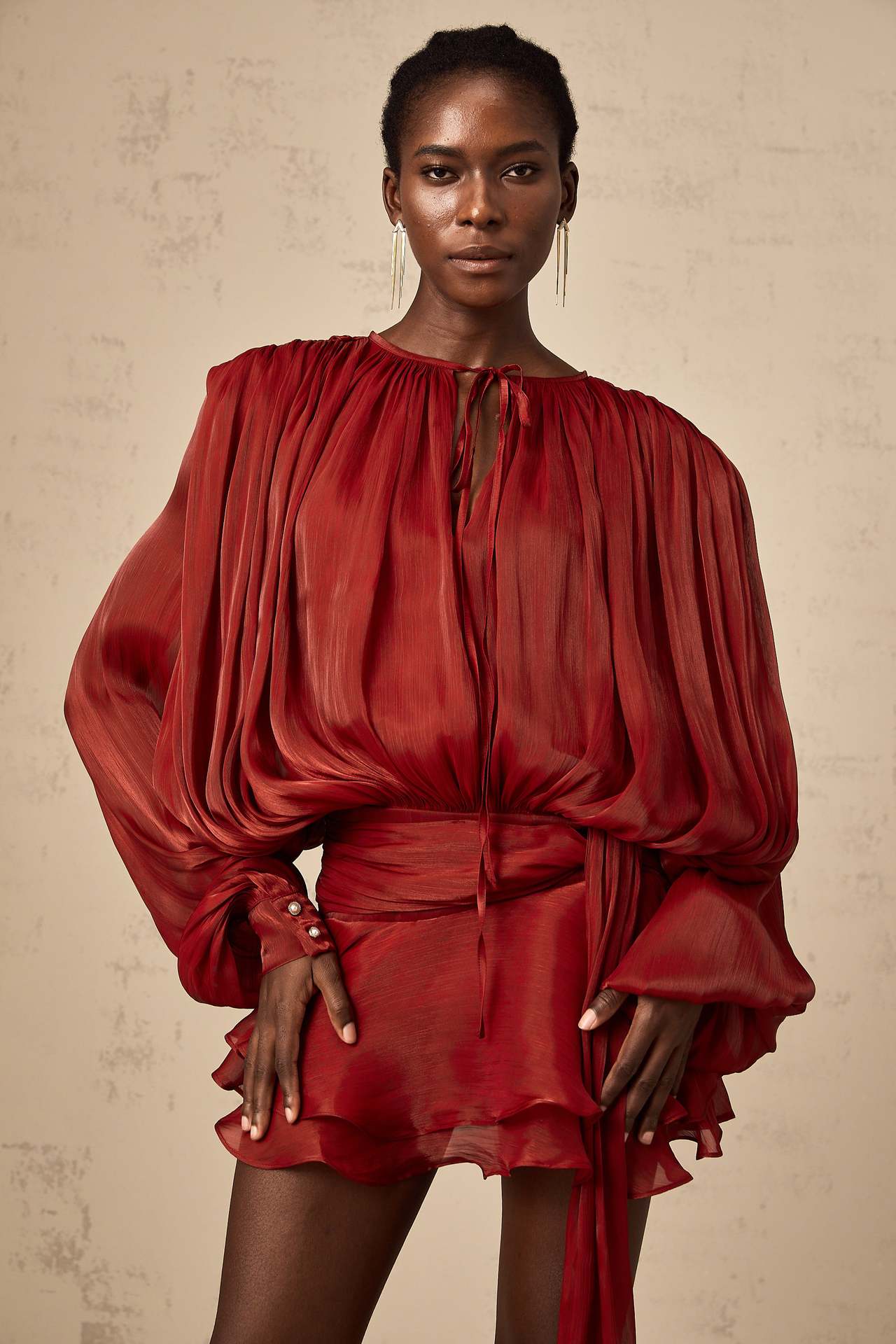 Sleeve Dress Fashion Loose Bright Yarn Dresses