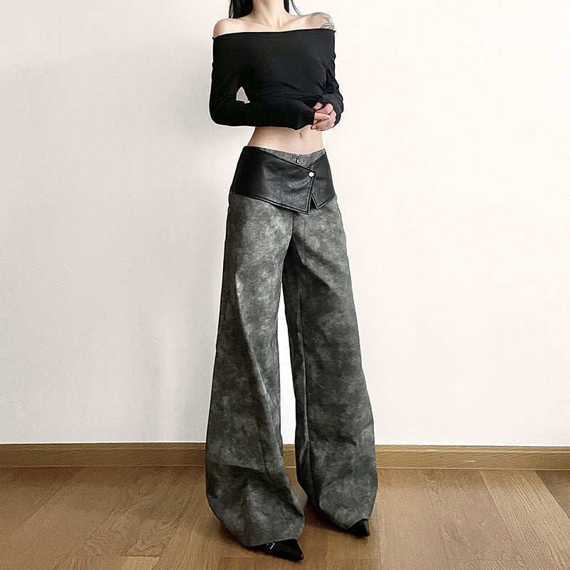 Women's Street Fashion High Waist Loose Wide Pants