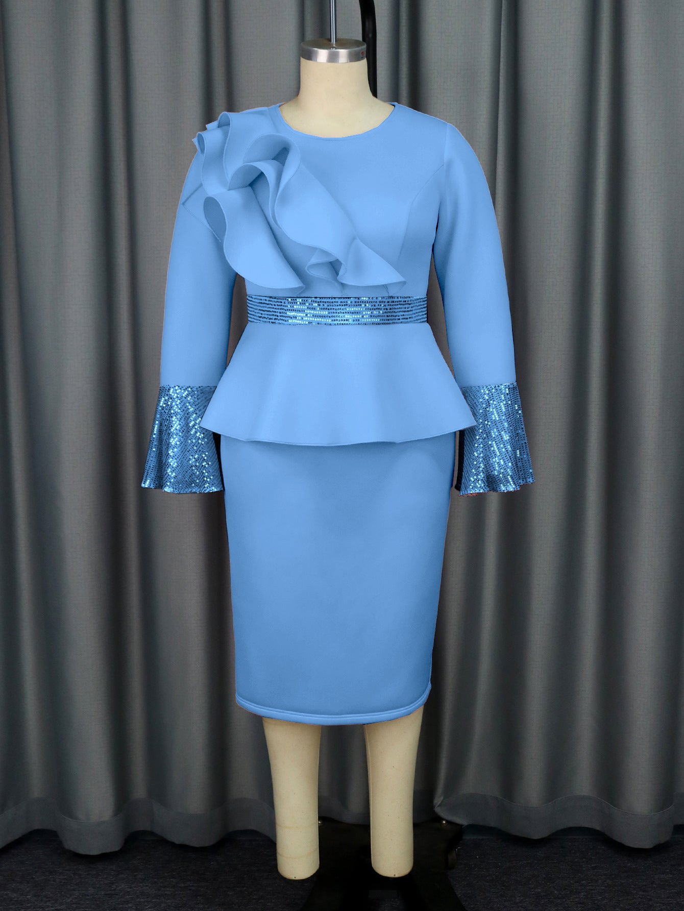 Featured Ruffles Flare Sleeve Dress Party Dresses