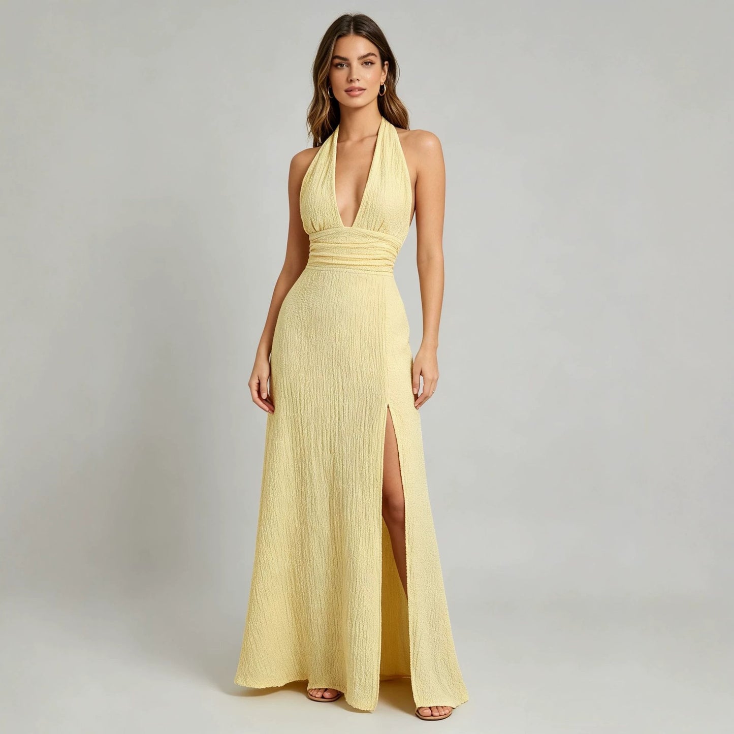 Temperament Elegant Light Luxury Backless Halter Dress