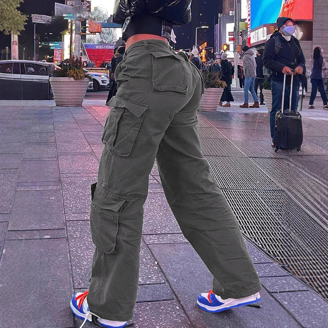 Women's Street Overalls Summer Functional Loose Casual Jeans