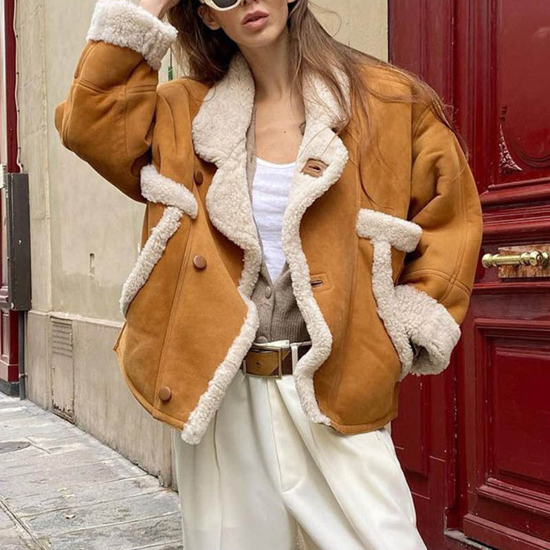 Women's Suede Fashion Casual Loose Warm Faux Jackets