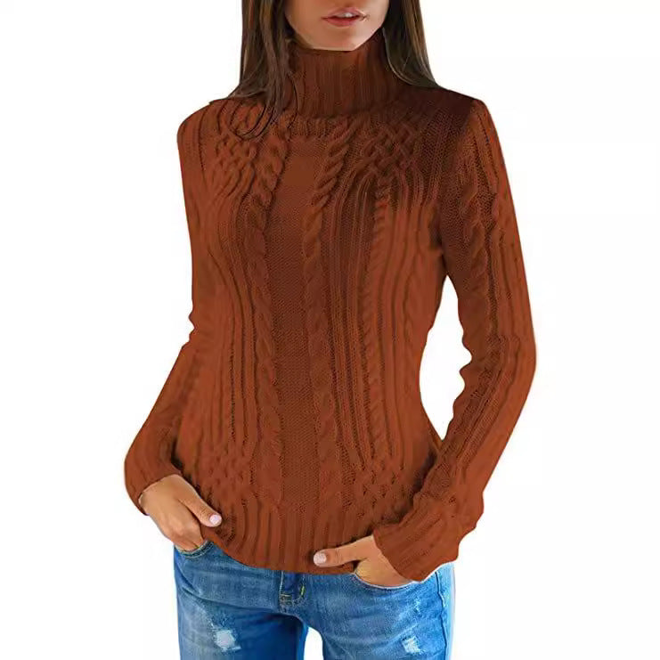 Women's Turtleneck Fashion Slim Fit Hollow Out Sweater