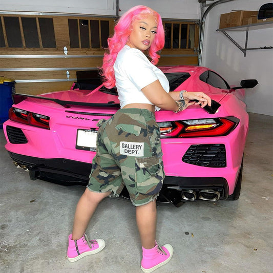 Women's Summer Sexy Loose Letter Camouflage Casual Pants
