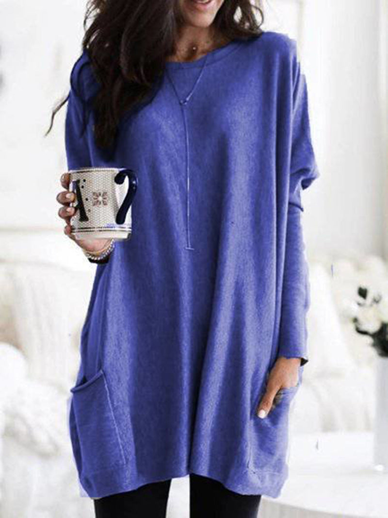 Women's Autumn Long Sleeve Casual Pocket T-shirt Blouses