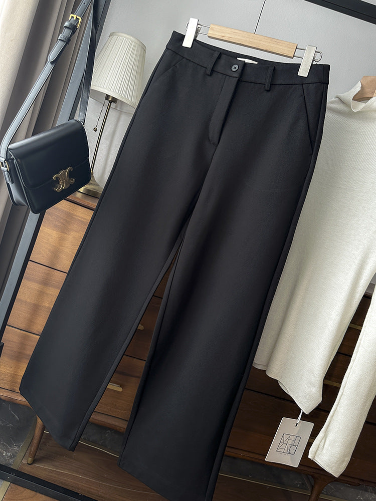 Women's Waist Slimming Thick Stretch Loose Straight Pants