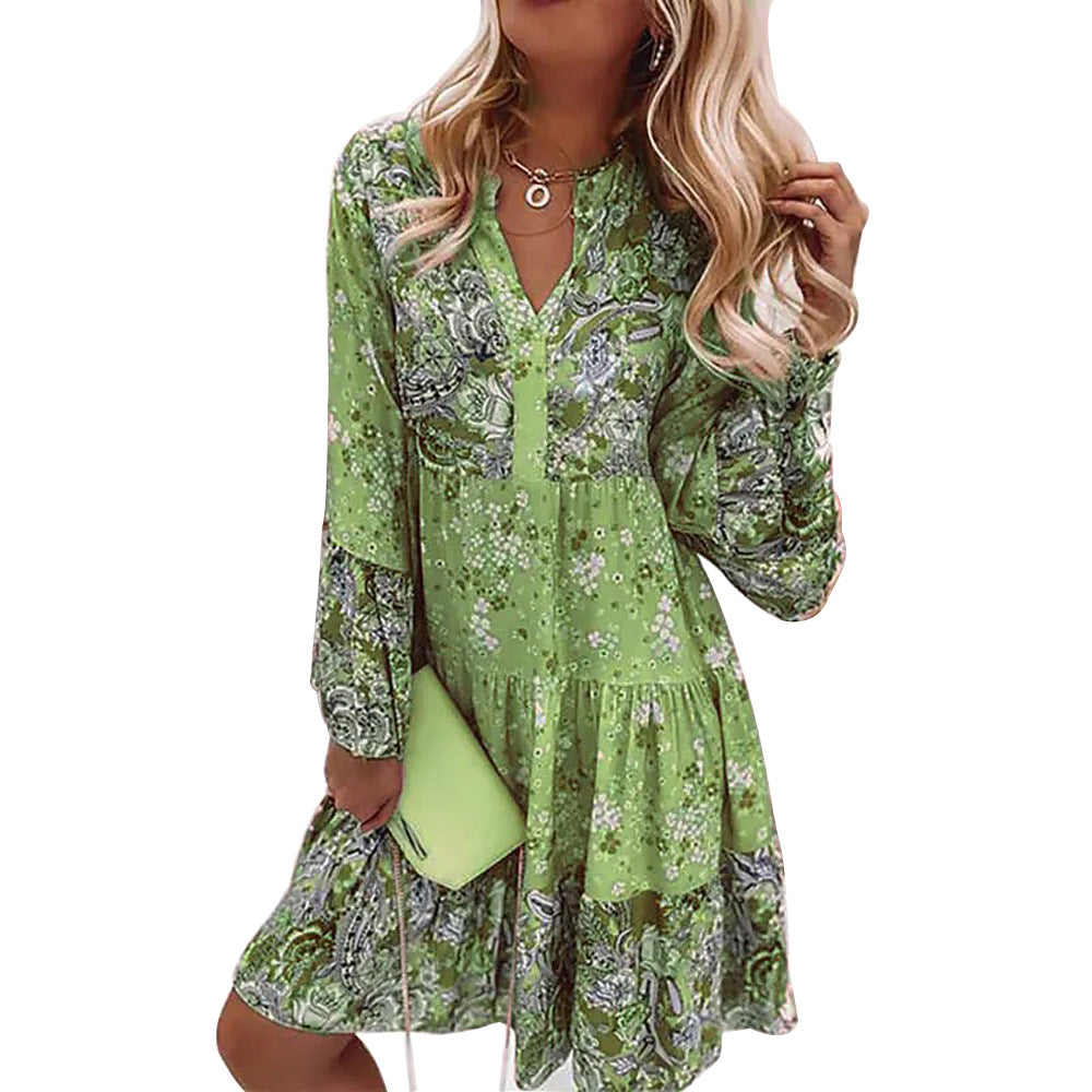 Comfortable Women's Autumn Long Sleeve Temperament Dress