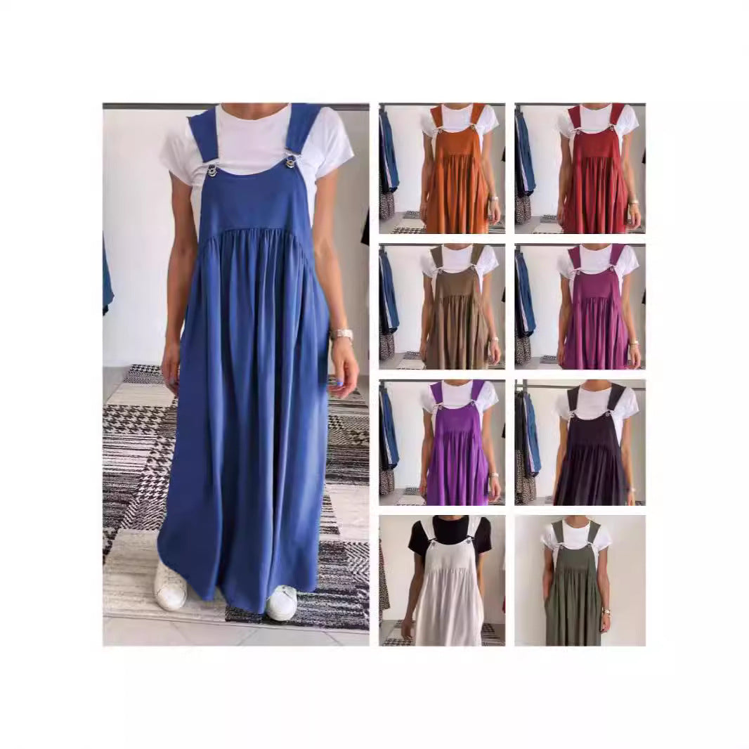 Unique Women's Summer Cotton Linen Long Dress