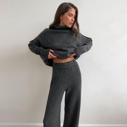 Women's Turtleneck Loose Casual Lazy Thickened Knitting Suits