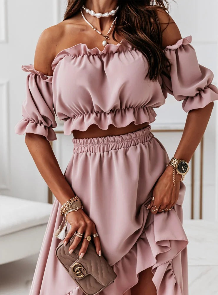 Women's Solid Color Sexy Waist Puff Sleeve Dresses