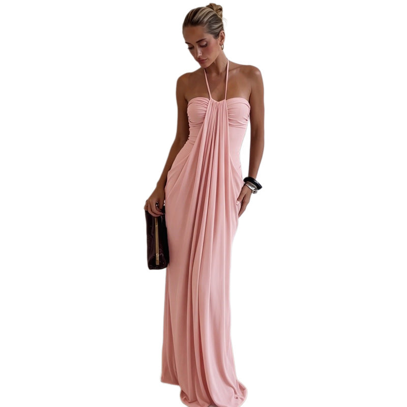 Women's Style Pure Color Tied Sexy Backless Clothing
