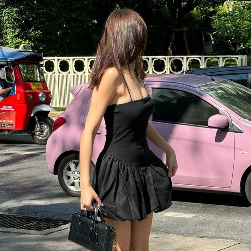 Women's Summer Solid Color Sleeveless Sexy Strap Dresses