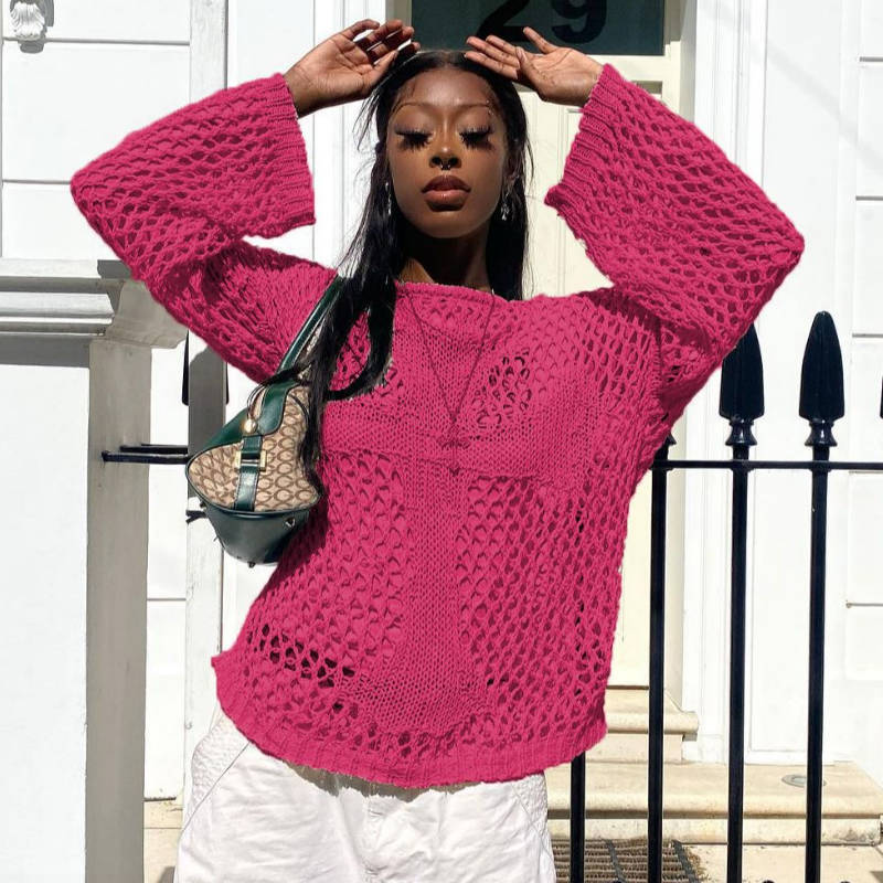 Women's Summer Round Neck Hollow Air Conditioning Women's Sweater